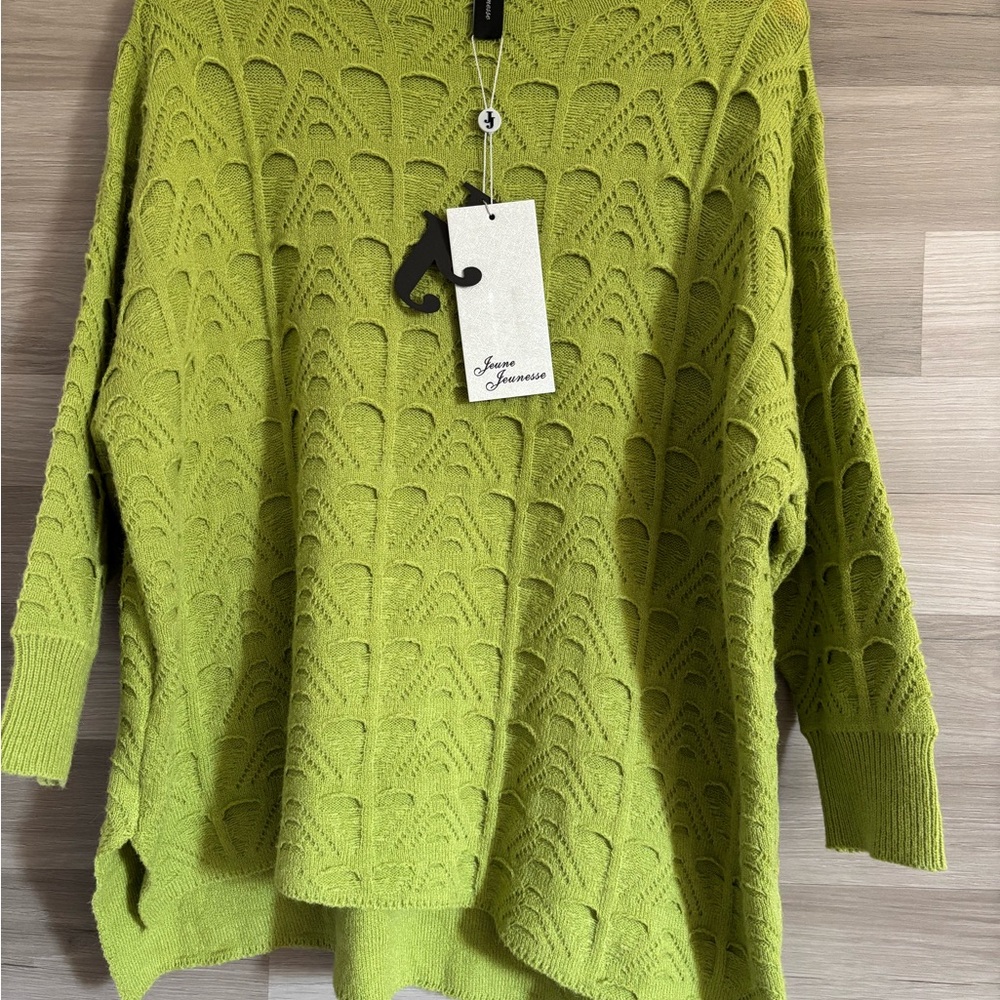 Lime Green Knit Sweater by Jeune Jeunesse